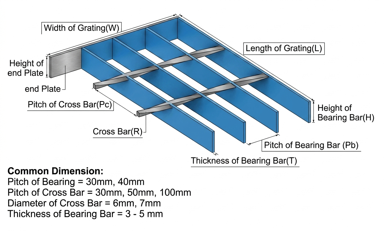 Steel Grating Spec Diagram